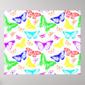 Rainbow Colored Butterflies Flying Poster (Vorne)