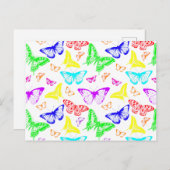 Rainbow Colored Butterflies Flying Postkarte (Vorne/Hinten)