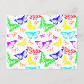 Rainbow Colored Butterflies Flying Postkarte (Vorderseite)