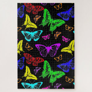 Rainbow Colored Butterflies Flying Puzzle