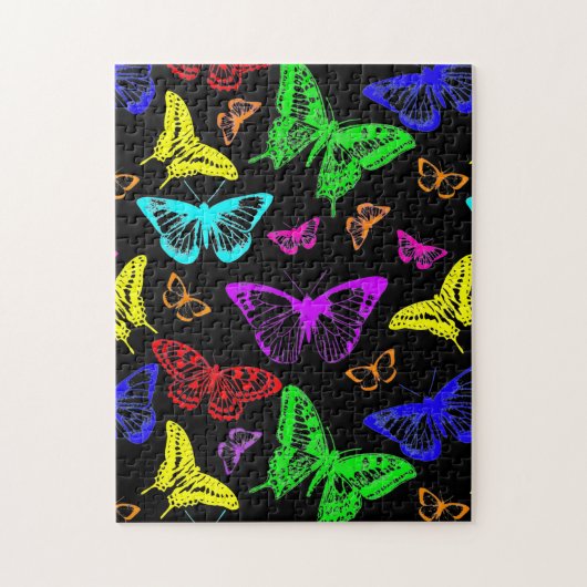 Rainbow Colored Butterflies Flying Puzzle (Vertikal)