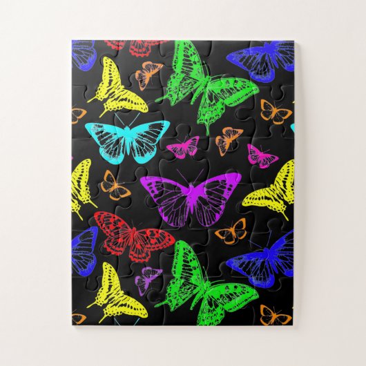 Rainbow Colored Butterflies Flying Puzzle (Vertikal)