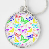 Rainbow Colored Butterflies Flying Schlüsselanhänger (Vorne)