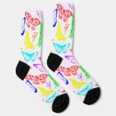 Rainbow Colored Butterflies Flying Socken (Rechts)