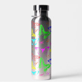 Rainbow Colored Butterflies Flying Trinkflasche (Rechts)