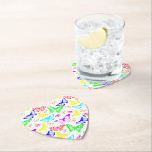 Rainbow Colored Butterflies Flying Untersetzer (Vor Ort)