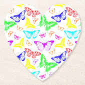 Rainbow Colored Butterflies Flying Untersetzer (Vorderseite)