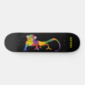 Rainbow Colored Cartoon Chameleon Personalisiert Skateboard (Horizontal)