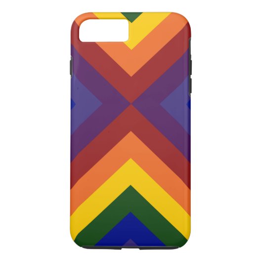 Rainbow Colored Chevrons iPhone 8 Plus/7 Plus Case (Rückseite)