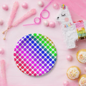 Rainbow Colored Circle Pattern Pappteller (Party)