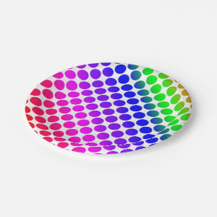 Rainbow Colored Circle Pattern Pappteller