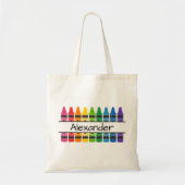 Rainbow Colored Crayons Personalisiert Tragetasche (Vorne)