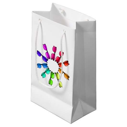 Rainbow Colored Eye Glasses Gift Bag Kleine Geschenktüte (Vorderseite Schrägansicht)