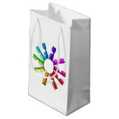 Rainbow Colored Eye Glasses Gift Bag Kleine Geschenktüte (Rückseite Schrägansicht)