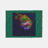 Rainbow Colored Floral Fleece Blanket (Vorderseite (Horizontal))