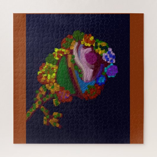 Rainbow Colored Floral Jigsaw Puzzle (Vertikal)