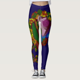 Rainbow Colored Floral Leggings