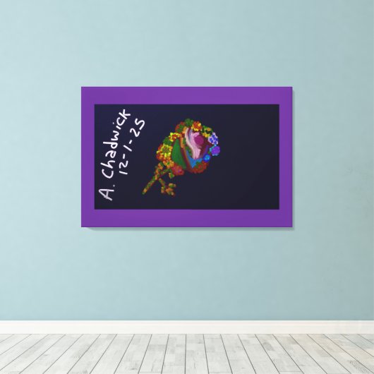 Rainbow Colored Floral Leinwanddruck (Insitu (Holzboden))