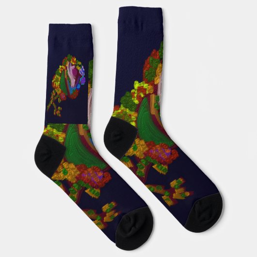 Rainbow Colored Floral Socken (Rechts)