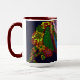 Rainbow Colored Floral Tasse