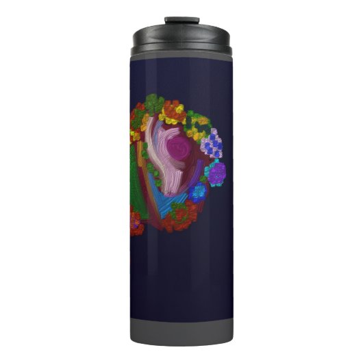 Rainbow Colored Floral Thermosbecher (Vorderseite)