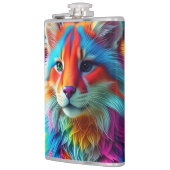 Rainbow Colored Furry Cat-68587 Flachmann (Links)