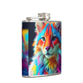 Rainbow Colored Furry Cat-68587 Flachmann (Rechts)