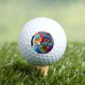 Rainbow Colored Furry Cat-68587 Golfball (Insitu T-Shirt)