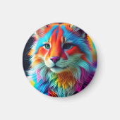 Rainbow Colored Furry Cat-68587 Magnet (Vorne)