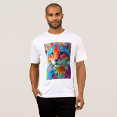 Rainbow Colored Furry Cat-68587 T-Shirt (Vorne ganz)