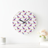 Rainbow Colored Giraffe Große Wanduhr (Zuhause)
