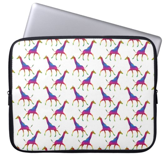 Rainbow Colored Giraffe Laptopschutzhülle (Vorderseite)