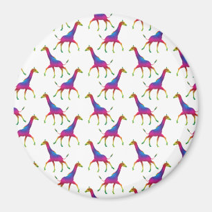 Rainbow Colored Giraffe Magnet