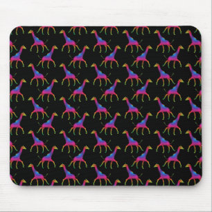 Rainbow Colored Giraffe Mousepad