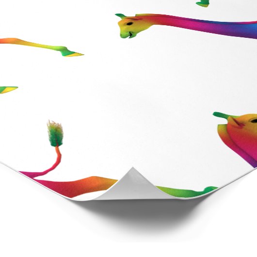 Rainbow Colored Giraffe Poster (Ecke)