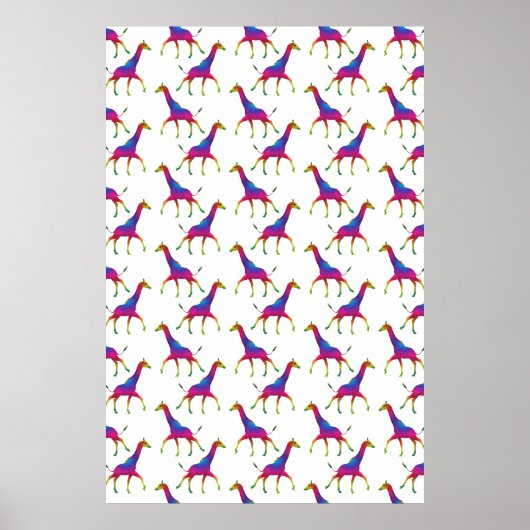 Rainbow Colored Giraffe Poster (Vorne)