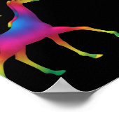 Rainbow Colored Giraffe Poster (Ecke)