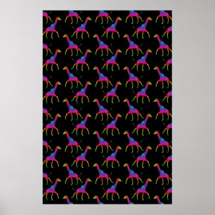 Rainbow Colored Giraffe Poster