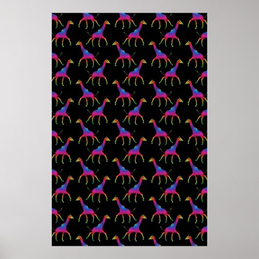 Rainbow Colored Giraffe Poster (Vorne)