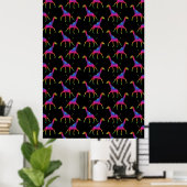 Rainbow Colored Giraffe Poster (Heimbüro)