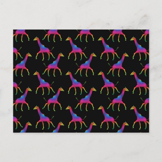 Rainbow Colored Giraffe Postkarte (Vorderseite)