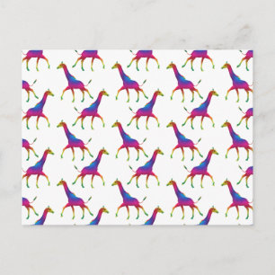 Rainbow Colored Giraffe Postkarte