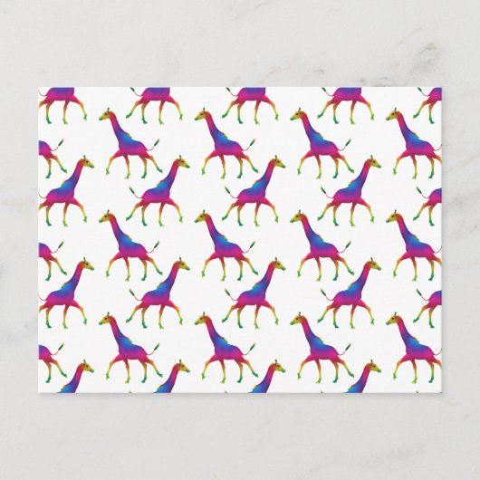 Rainbow Colored Giraffe Postkarte (Vorderseite)