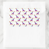 Rainbow Colored Giraffe Rechteckiger Aufkleber (Tasche)