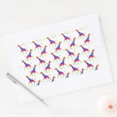 Rainbow Colored Giraffe Rechteckiger Aufkleber (Umschlag)