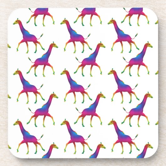 Rainbow Colored Giraffe Untersetzer (Vorderseite)