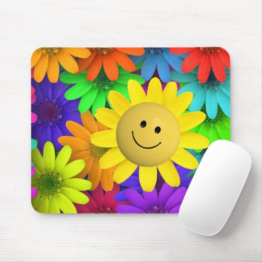 Rainbow Colored Happy Mousepad (Mit Mouse)