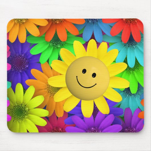 Rainbow Colored Happy Mousepad (Vorne)
