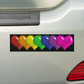 Rainbow Colored Hearts Autoaufkleber (Auf Auto)
