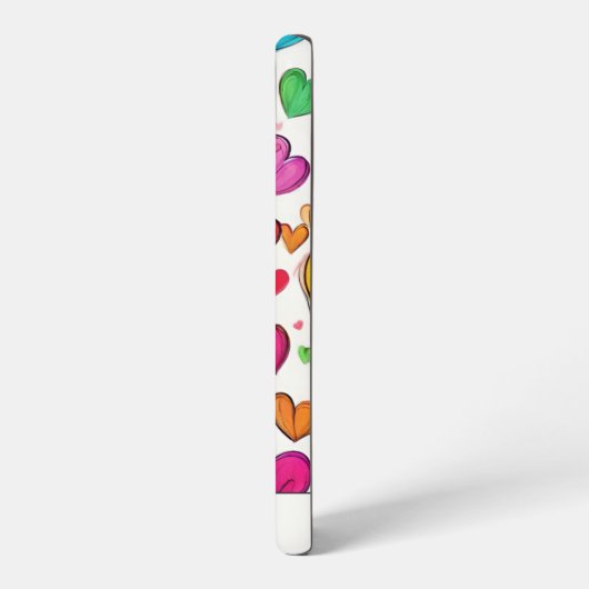 Rainbow Colored Hearts Monogram Samsung Galaxy Hülle (Linke Seite)